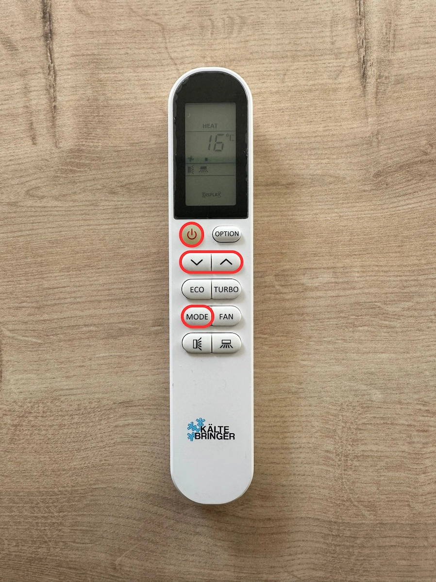 Télécommande de la pompe à chaleur