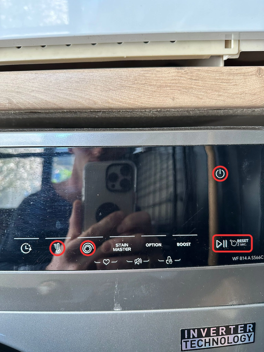 Lave-linge — commandes (écran)